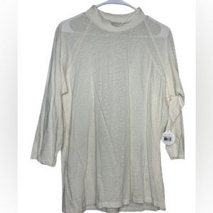 Spartina 449 mock neck‎ tee pearl white